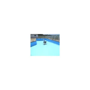 Chlorinated rubber paint being applied