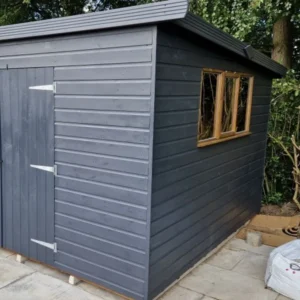 A shed painted in Anthracite Grey