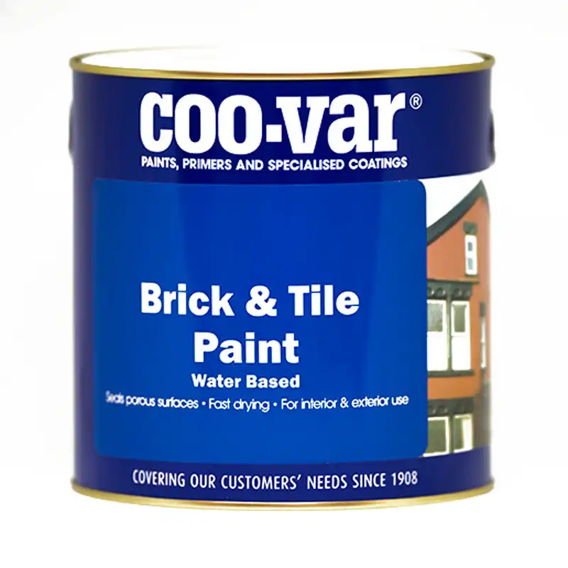 A tin of Coo-Var Water Based Brick & Tile Paint