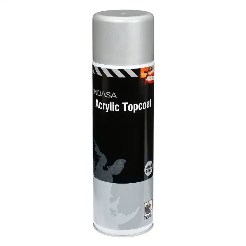 a can of Indasa acrylic wheel silver spray