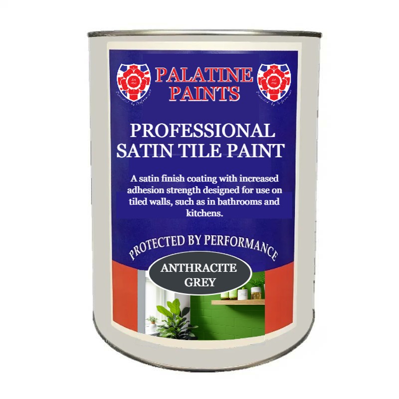A tin of Palatine Professional Satin Tile Paint