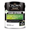 A 5L White tin of Crown Trade Extreme Clean Stain Resistant Scrubbable Matt